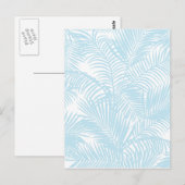 Pastelblauw moderne eenvoudige tropische palmflora briefkaart (Voorkant / Achterkant)