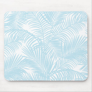 Pastelblauw moderne eenvoudige tropische palmflora muismat