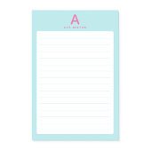 Pastelblauw monogram gevoerd post-it® notes