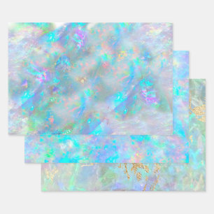 pastelblauw opal textuurontwerp inpakpapier vel