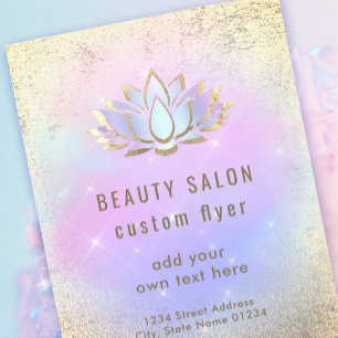pastelblauw paars ontwerp lotus logo flyer