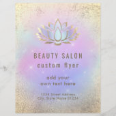 pastelblauw paars ontwerp lotus logo flyer (Voorkant)