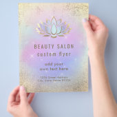 pastelblauw paars ontwerp lotus logo flyer (Hand)