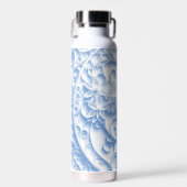 Pastelblauw papier quilling patroon waterfles (Voorkant)