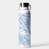 Pastelblauw papier quilling patroon waterfles (Achterkant)