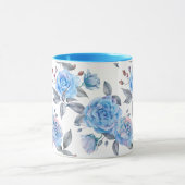 Pastelblauw roos mok (Midden)