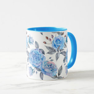 Pastelblauw roos mok