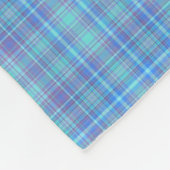 Pastelblauw ruitpatroon fleece deken (Hoek)