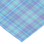 Pastelblauw ruitpatroon korte tafelloper (Hoek)