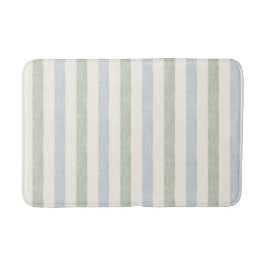 Pastelblauw Saliegroen Streep Boho Boerderijstijl Badmat