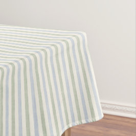 Pastelblauw Saliegroen Streep Boho Boerderijstijl Tafelkleed