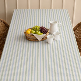Pastelblauw Saliegroen Streep Boho Boerderijstijl Tafelkleed