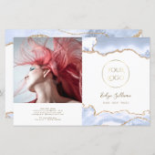 pastelblauw twevoudig brochure (Voorkant / Achterkant)