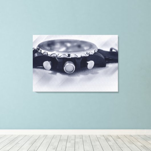 pastelblauw uur canvas afdruk (Insitu (Houten vloer))