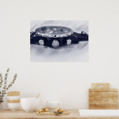 pastelblauw uur poster (Keuken)