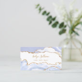 pastelblauw visitekaartje (Staand voorkant)