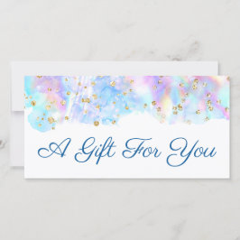 pastelblauw waterverf glitter gift