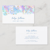 pastelblauw waterverf glitter visitekaartje (Voorkant / Achterkant)