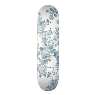 Pastelblauw witte bohaan elegant floranje persoonlijk skateboard