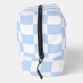 Pastelblauw Witte Retro Schaakbord Patroon Tas (Rechts)