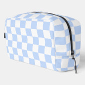 Pastelblauw Witte Retro Schaakbord Patroon Tas (Rechterhoek)