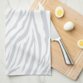 Pastelblauw zebra patroon theedoek (Quarter Fold)