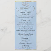Pastelblauw/Zilver - Hartjes & Dank U Menu (Voorkant)