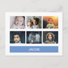 Pastelblauwe aangepaste foto – Gepersonaliseerd Briefkaart