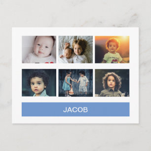 Pastelblauwe aangepaste foto – Gepersonaliseerd Briefkaart