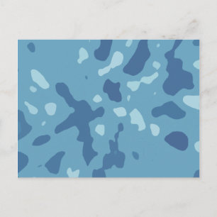 Pastelblauwe abstracte camouflagepatroon  briefkaart