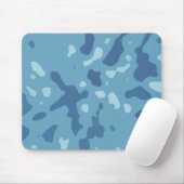 Pastelblauwe Abstracte Camouflagepatroon Muismat (Met muis)