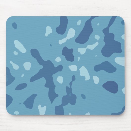Pastelblauwe Abstracte Camouflagepatroon Muismat (Voorkant)