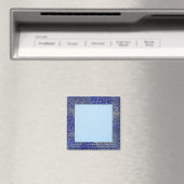 Pastelblauwe achtergrond, medium blauwe frame magneet (Insitu (Vaatwasser))