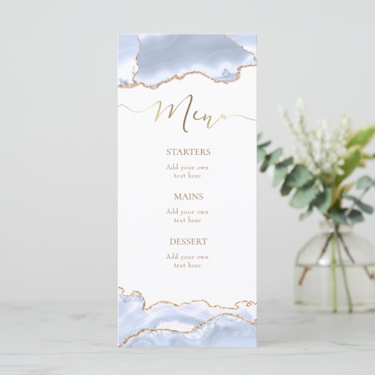 pastelblauwe agaat Menu (Staand voorkant)