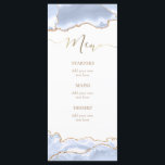 pastelblauwe agate Menukaart<br><div class="desc">aangepast menu</div>