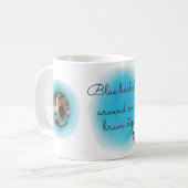 Pastelblauwe Aquarel Dachshund Mok — Aangepaste Na (Voorkant links)