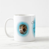 Pastelblauwe Aquarel Dachshund Mok — Aangepaste Na (Links)