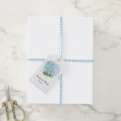 Pastelblauwe Aquarel Hydrangea Bloem Bruiloft Cadeaulabel (Met Touw)