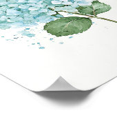 Pastelblauwe Aquarel Hydrangeabloem Poster (Hoek)