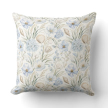 PASTELBLAUWE & BEIGE SCHELPEN EN BLOEMEN