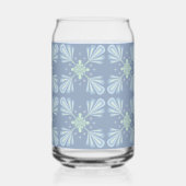 Pastelblauwe bloem abstract herhaling blikvorm glas (Voorkant)