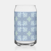 Pastelblauwe bloem abstract herhaling blikvorm glas (Achterkant)