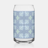 Pastelblauwe bloem abstract herhaling blikvorm glas (Links)