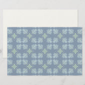 Pastelblauwe bloem abstract herhaling briefpapier (Voorkant / Achterkant)