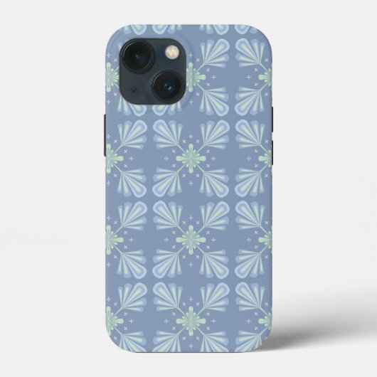 Pastelblauwe bloem abstract herhaling Case-Mate iPhone case (Achterkant)
