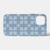 Pastelblauwe bloem abstract herhaling Case-Mate iPhone case (Achterkant (horizontaal))