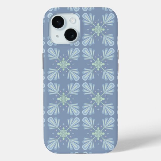 Pastelblauwe bloem abstract herhaling Case-Mate iPhone case (Achterkant)