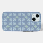 Pastelblauwe bloem abstract herhaling Case-Mate iPhone case (Achterkant (horizontaal))