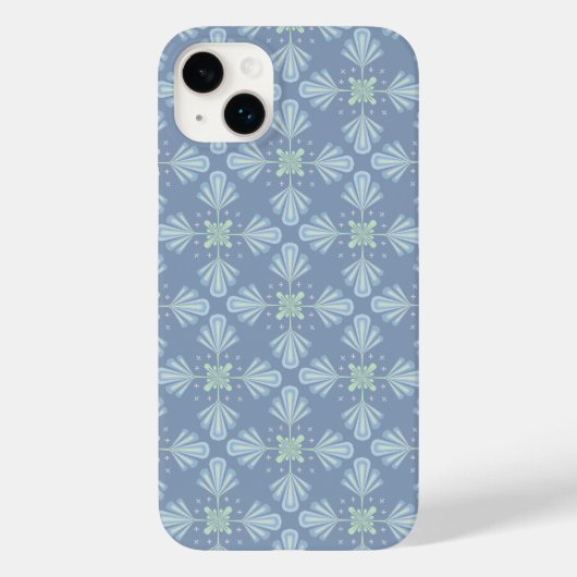 Pastelblauwe bloem abstract herhaling Case-Mate iPhone case (Achterkant)