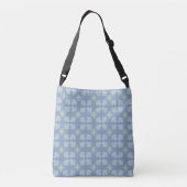 Pastelblauwe bloem abstract herhaling crossbody tas (Achterkant)